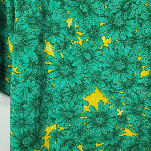 Lularoe Julia Dress Green Daisy Short Sleeve Womens 3XL Plus Size Soft Long Maxi - Picture 6 of 7